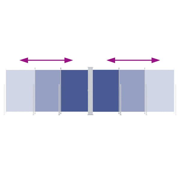 vidaXL izvelkams sānu aizslietnis, zils, 180x600 cm