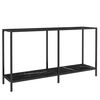 vidaXL konsoles galdiņ&scaron;, 140x35x75,5 cm, rūdīts stikls, melns