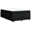 vidaXL atsperu gulta ar matraci, melns, 160x200 cm, audums