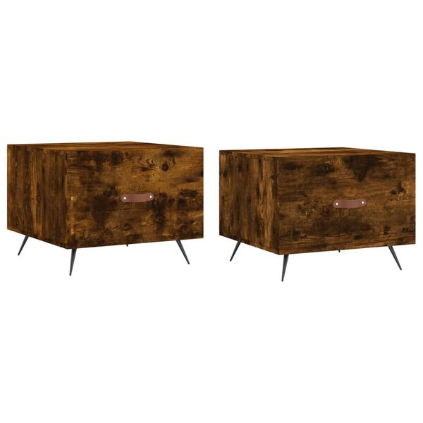 vidaXL kafijas galdiņi, 2 gab., ozola, 50x50x40 cm, inženierijas koks