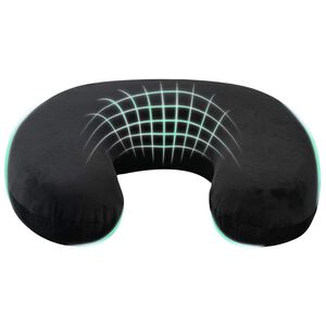 vidaXL Ceļojuma kakla spilvens Melns Atmiņas putas 27 x 27 x 8 cm
