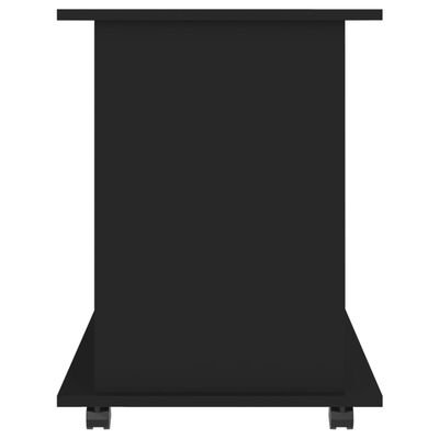 vidaXL plaukts ar riteņiem, melns, 60x45x60 cm, kokskaidu plāksne