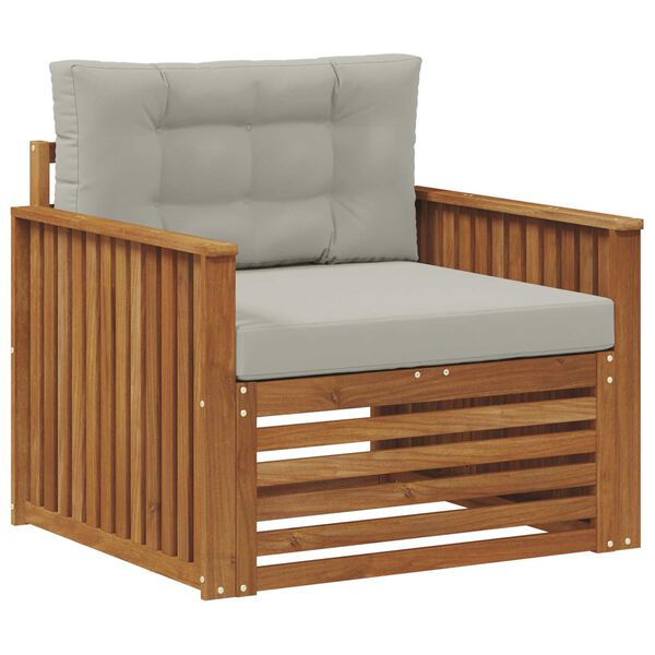 vidaXL Āra dīvānu komplekts Cieta akācijas koks un poliesters Dabiska