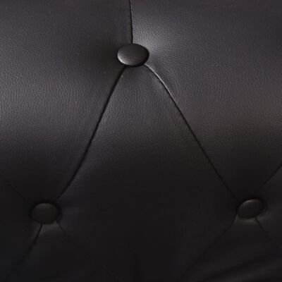 vidaXL sešvietīgs Chesterfield dīvāns, melna mākslīgā āda