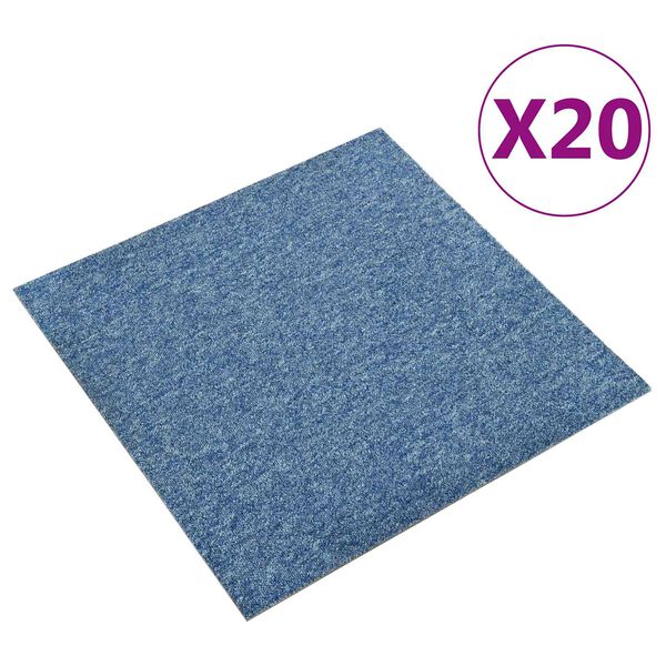 vidaXL Paklājs 20 pcs Zila 50 x 50 cm 100% polipropilēns