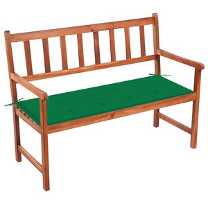vidaXL dārza sols ar matraci, 120 cm, akācijas masīvkoks