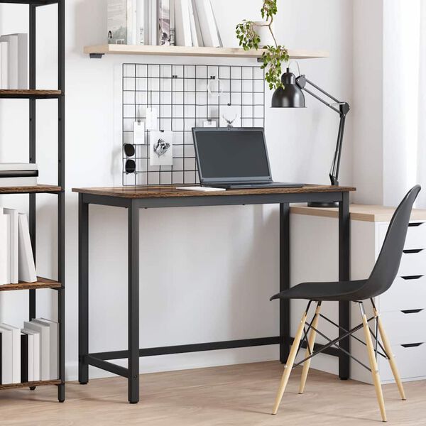 vidaXL galds Dūmaka ozols 80 x 50 x 76,5 cm Inženieru koks un tērauds