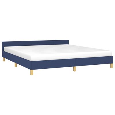 vidaXL gultas rāmis ar galvgali, zils, 160x200 cm, audums