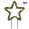 vidaXL Ziemassvētku gaismas dekors, zvaigznes forma, 3 gab., 50 LED