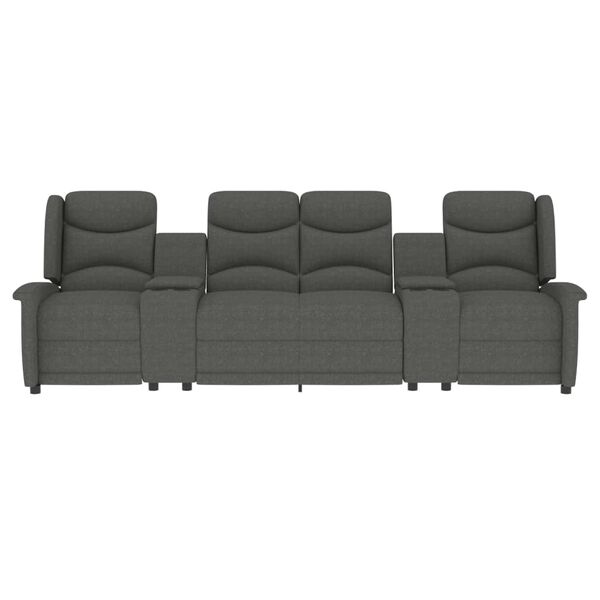 vidaXL četrvietīgs masāžas krēsls ar glāžu turētāju, gai&scaron;i pelēks