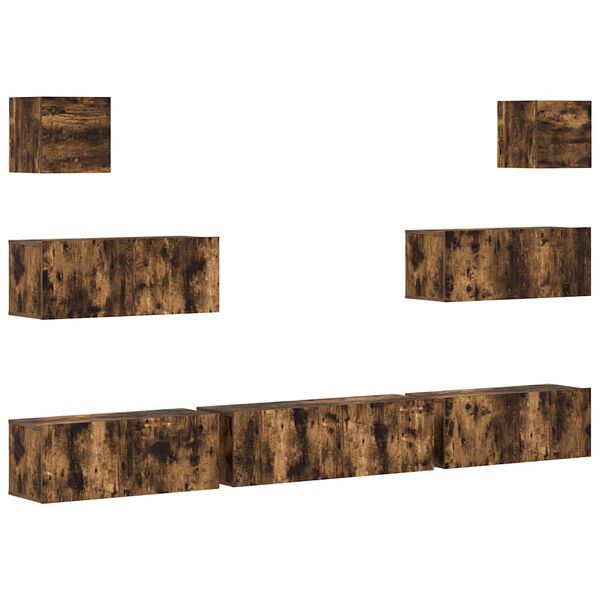 vidaXL 7-daļīgs TV skapī&scaron;u komplekts, ozola krāsa, inženierijas koks