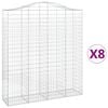 vidaXL arkveida gabiona grozi, 8 gb., 200x50x220/240cm, cinkota dzelzs