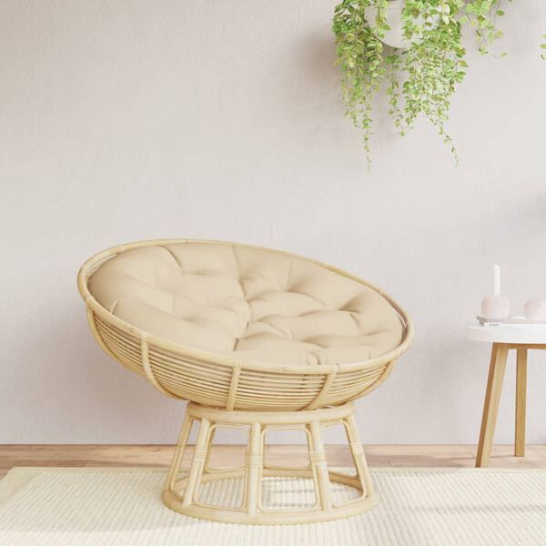 vidaXL krēslu spilvens, apaļ&scaron;, &Oslash;100 x11 cm, oksforda audums, bē&scaron;s