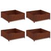 vidaXL Zāliena Apmale 4 pcs 100 x 100 x 35 cm Tērauds Rūsa