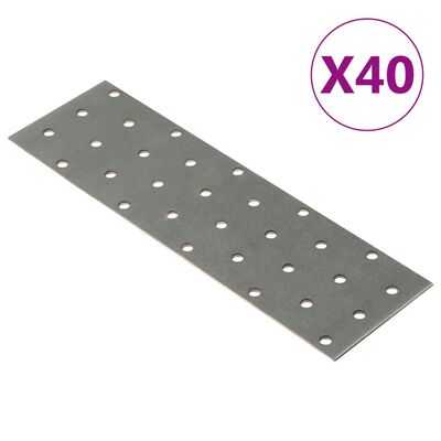 vidaXL perforētas plāksnes, 40 gab., 2 mm, 200x60 mm, cinkots tērauds