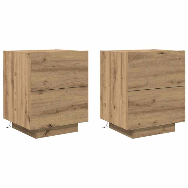 vidaXL Nakts skapītis 2 pcs Artisānā ozols 45 x 40 x 55 cm