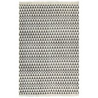 vidaXL Kilim paklājs ar rakstu, kokvilna, 120x180 cm, melns ar baltu