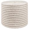 vidaXL Jutu Virve 12 mm Balts 100% Tossa jūtu