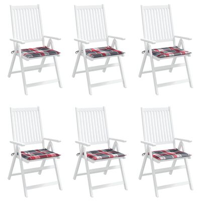 vidaXL dārza krēslu spilveni, 6 gab., četrstūri, 40x40x3 cm, audums