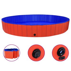 vidaXL suņu baseins, salokāms, sarkans, 300x40 cm, PVC