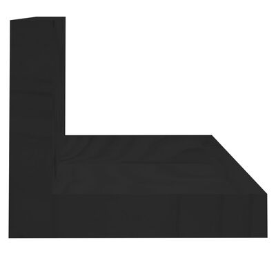 vidaXL sienas plaukti, 2 gab., melni, 110x11x9 cm, priedes masīvkoks