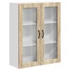 vidaXL Sienas stikla skapis LUCCA Sonomas ozols 80 x 31 x 100 cm