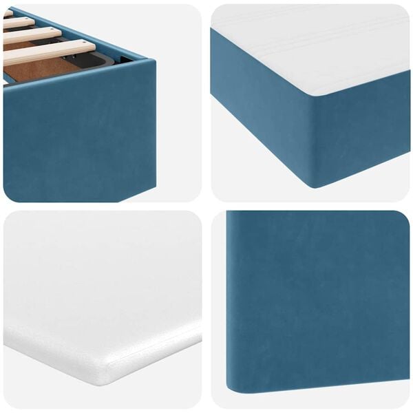 vidaXL Gulta ar uzglabā&scaron;anas vietu un LED Tum&scaron;i zils 200 x 200 cm