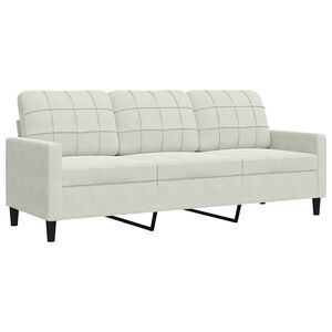 vidaXL trīsvietīgs dīvāns, krēmkrāsas, 180 cm, samts