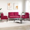 vidaXL Dīvāna komplekti 3 pcs Vīna sarkans 115 x 56 x 80 cm Saplāksnis