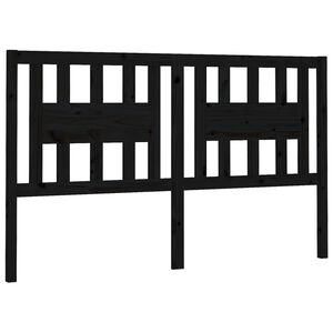 vidaXL galvgalis, melns, 126x4x100 cm, priedes masīvkoks