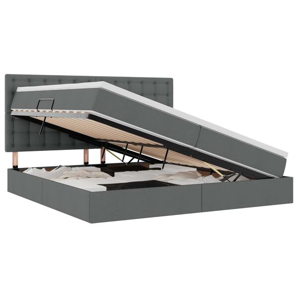 vidaXL Gulta ar uzglabā&scaron;anas vietu un matraci 200 x 200 cm Poliesters