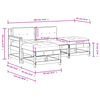 vidaXL 4-daļīgs dārza atpūtas mēbeļu komplekts ar matračiem, masīvkoks