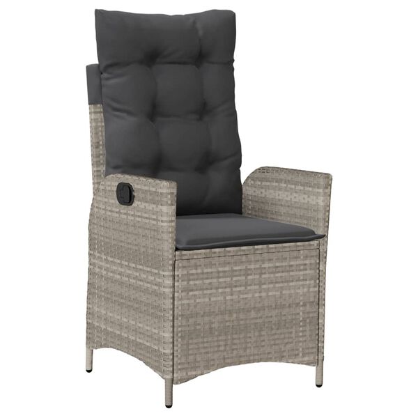 vidaXL 7-daļīgs dārza mēbeļu komplekts, matrači,gai&scaron;i pelēka PE pinums