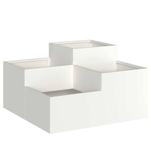 vidaXL Dārza stādītājs Balts 80 x 80 x 48 cm Tērauds