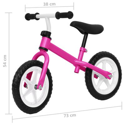 vidaXL līdzsvara velosipēds, 11 collu riteņi, rozā