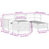 vidaXL 5-daļīgs dārza dīvānu komplekts, priedes koks