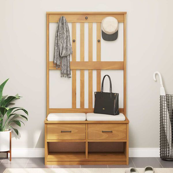 vidaXL halles koks SANDNES 87x40x159,5 cm masīvkoka priede