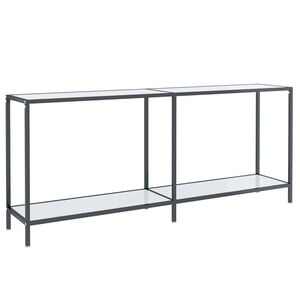 vidaXL konsoles galdiņ&scaron;, 180x35x75,5 cm, balts, rūdīts stikls