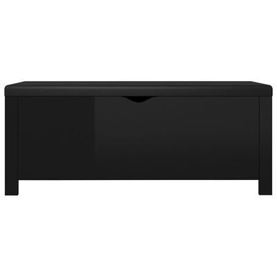 vidaXL uzglabāšanas kaste, spīdīgi melna, 105x40x45 cm, skaidu plātne