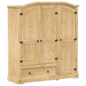 vidaXL skapis Corona, 151,5x52x170 cm, priedes masīvkoks