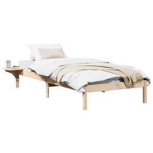 vidaXL Gultas rāmis Dabiska 90 x 190 cm Ciets priedes koks