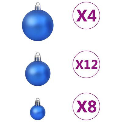 vidaXL Ziemassvētku bumbas, 100 gab., zilas