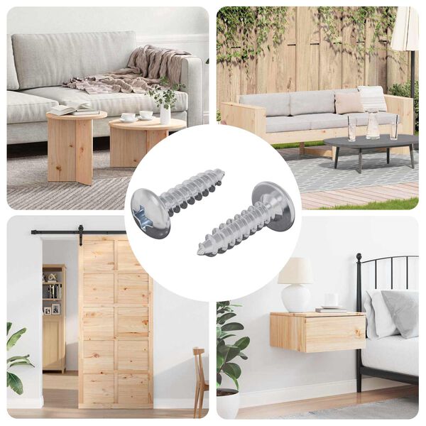 vidaXL Skrūve 2 pcs Sudraba M4 x 16 mm Tērauds