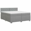 vidaXL Kontinentālā gulta ar matraci Gai&scaron;i pelēka 200 x 200 cm Audums