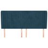 vidaXL galvgalis ar malām, 163x23x118/128 cm, tum&scaron;i zils samts