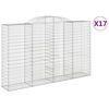 vidaXL arkveida gabiona grozi, 17gb., 300x50x180/200cm, cinkota dzelzs