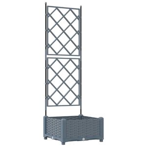 vidaXL Dārza stādītājs Gai&scaron;i pelēka 40 x 40 x 125,5 cm PP