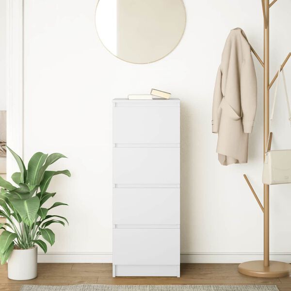 vidaXL skapītis, balts, 37,5x35x99 cm, inženierijas koks