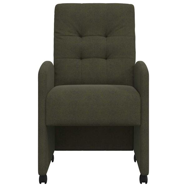 vidaXL Ēdamgalda krēsli ar ritenī&scaron;iem ar riteņiem 2 pcs Armijas zaļa