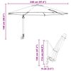 vidaXL Dārza parasols Zaļa 248 x 248 x 148 cm Poliesters un tērauds